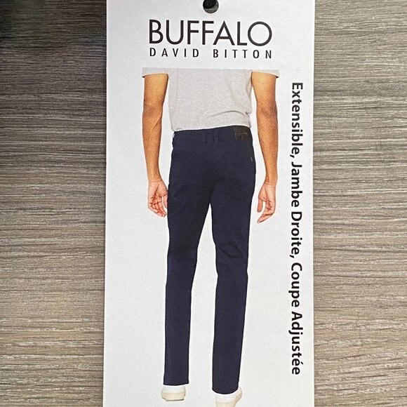 Buffalo David Bitton SAM Jeans Mens 30 x 32 Navy Blue Denim Slim Fit Straight - Picture 6 of 14